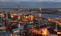Riga at night, Latvia